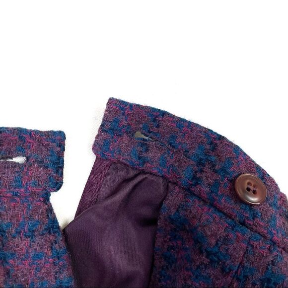 Vintage wool size 12 Pendleton Purple Plaid Midi Skirt - Picture 11 of 12